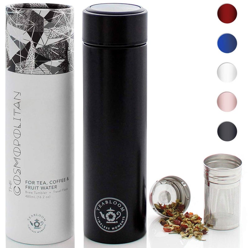Teabloom - The ORIGINAL All-Brew Travel Tumbler & Thermos | OPRAHâ€™s Favorite | 16oz/480ml Insulated Water Bottle/Tea Flask/Cold Brew Coffee Mug - Image 1